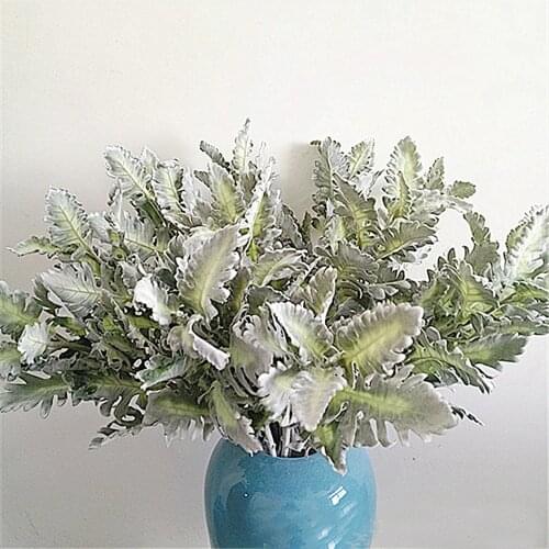 76cm high 2pcs artificial flower bouquets artificial Senecio cineraria&dusty miller&Centaurea cineraria&Artemisia stelleriana