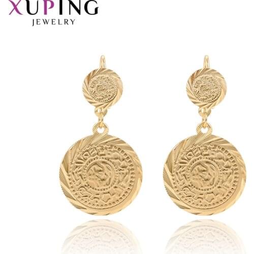 Xuping European Style Double Circle Eardrops Earrings Little Fresh Jewelry Birthday Gifts for Ladies 97457