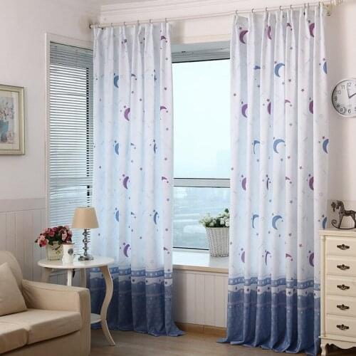 Star printed cartoon shading curtains for living dining room bedroom balcony bedroom, childrens customization