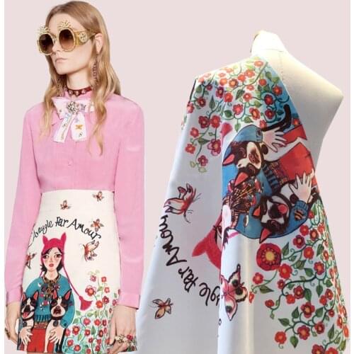 Girl butterfly printing polyester fabric cloth 145 cm width fashion clothing dress fabric custom wholesale alibaba express