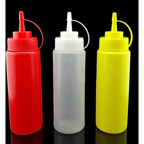1Pc 230ml 8OZ Squeeze Bottle Condiment Dispenser Ketchup Mustard Sauce Vinegar New Drop shipping