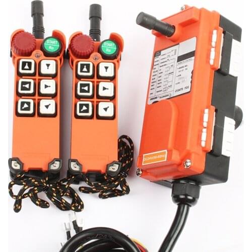 2 transmitter 1 Receiver F21-E1 emergency stop mushroom head crane driving hoist industrial wireless remote control 24V 220V
