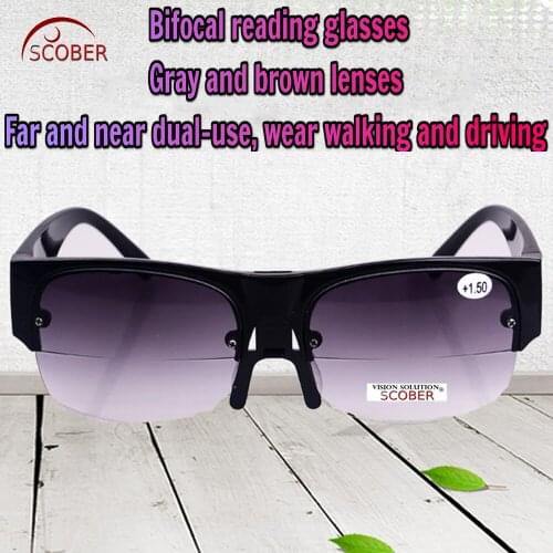 2019 = Scober Multifunction Far Near Dual Use Bifocal Reading Sunglasses Gray And Lens Adjustable Nose +1 +1.5 +2 +2.5 To +4
