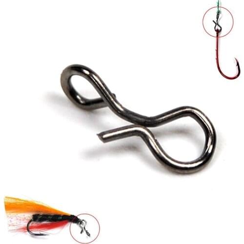 2021 Fishing Connector 50 PCS Fly Fishing Snap Quick Change for Hook & Lures High Carbon Steel Fishing Accessories