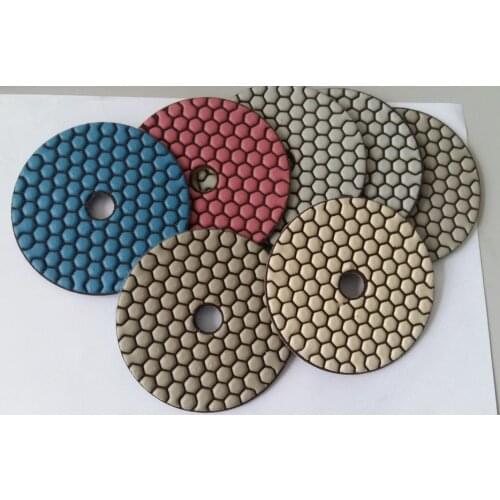 4" Best quality Diamond dry very Flexible polishing pads for marble granite concrete 7PCS