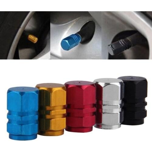 4Pcs/Set Tire Valve Stem Caps Theftproof Aluminum Car Wheel Tires Valves Tyre Stem Air valve Caps Airtight Cove Levert 5 Colors