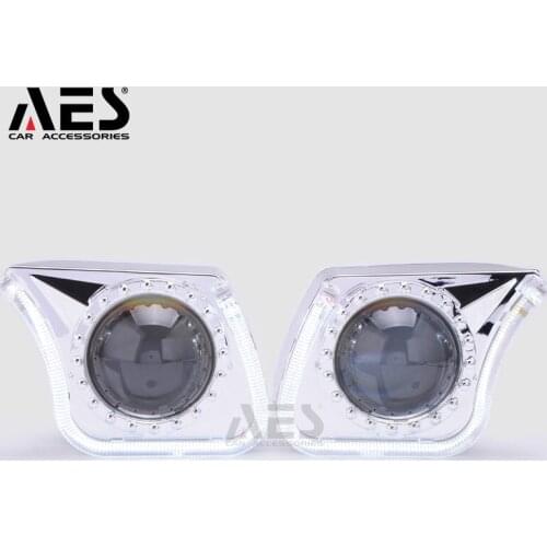 Free Shipping AES 2.5inch 3.0inch U-Ring LED Decoration Shroud For 3" Projector Lens White Angel Eyes Car Accessories