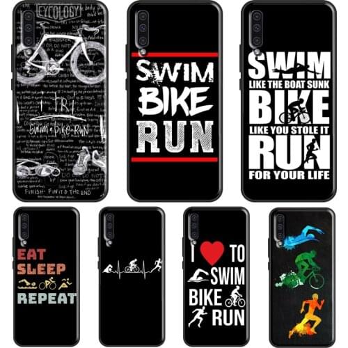 Swim Bike Run Triathlon Case For Samsung A52 A12 A32 A72 A21S A20e A21S A31 A51 A71 A10 A02S A50 A70 Back Cover