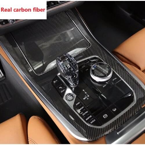 Fit For BMW X5 X6 G05 2019 Real Carbon Fiber Central control Panel Decorative Frame Trim For BMW X7 G07 2019 2 Pcs