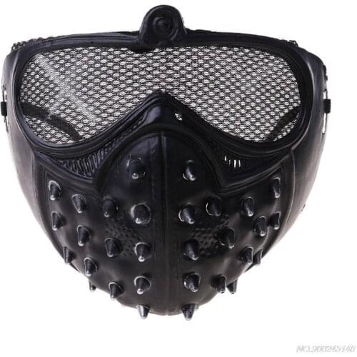 Halloween Punk Devil Anime Half Mask Plastic Rivets Metallic Color Ghost Masquerade Death Cosplay Costume Party Jy20 21 Dropship