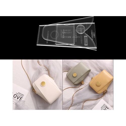 Handmade leather goods ladies backpack shell bag shoulder messenger bag version drawing diy acrylic paper grid template