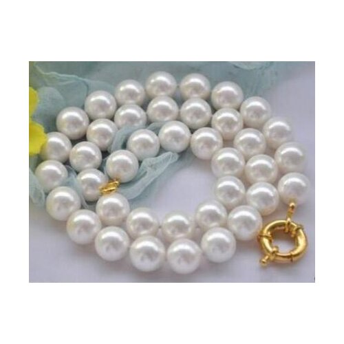 Beautiful AAAA 6-20mm Natural Round White Shell Pearl Necklace