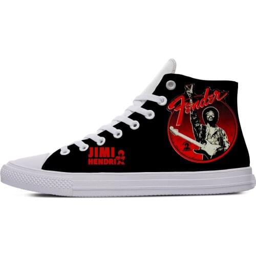 Jimmi Hendrix Guitar Singer Rock Cool Fashion Casual Cloth Shoes High Top Breathable Lightweight Sneakers 3D Print Men Women