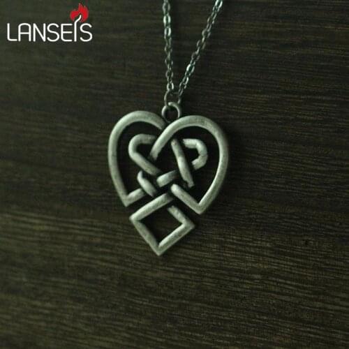 Lanseis20pc Irish jewelry heart anniversary fine jewelry gifts necklace one of the most popular heart pendant collana pendente