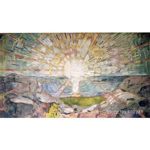 Oil Painting Expressionism The Sun Edvard Munch Hand painted High quality