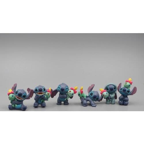 24piece 2-3cm Lilo and Stitch the cute stitch and Scrump microlandschaft figures toys Lovely cartoon stitch model toys