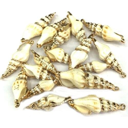 Natural shell fashion Conch Pendants Exquisite Charms for Jewelry Making DIY Bracelet Necklaces earring Accessories Size 17x50mm