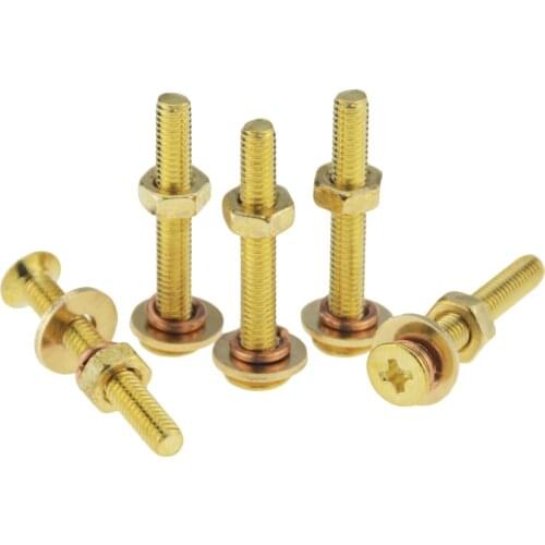5 Set M3 M4 Copper Countersunk Head Cross Screw Nut Set Outer Hexagon Nut Washer Spring Washer Combination M3x8 M3x16 M4x8 M4x30