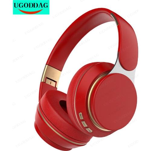 Red T7 Bluetooth 5.0 Headphones Wireless Headset Foldable Stereo Adjustable Earphones With Mic for phone Xiaomi Huawei Pc TV