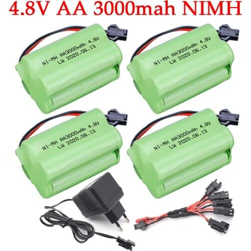 4.8V NIMH Battery For RC Cars RC Tanks RC Trucks RC Robots RC Boats RC Gun rc Toys parts 4.8V 3000mah Rechargeable battery pack