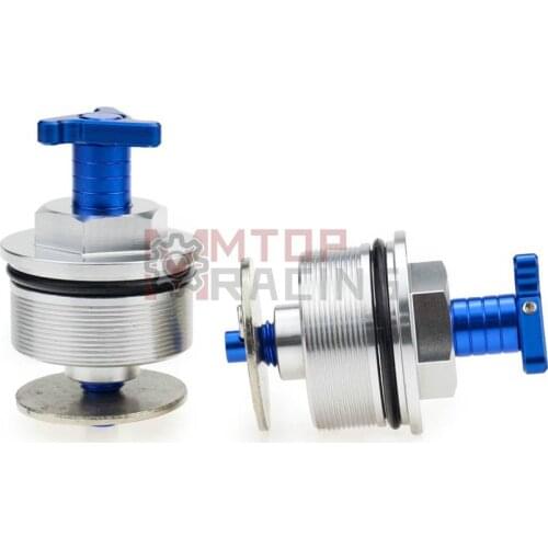 Preload Front Fork Caps Silver Black Pair For Honda CBR 400RR NC29 early model 41mm Triangle Fork Bolts