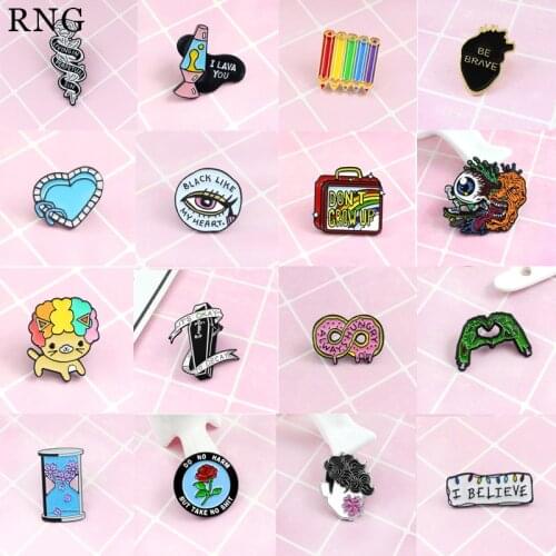 Personality black rose love swimming pool eye color hair lamb hourglass storage bin ice cream driver eye teeth metal enamel pin