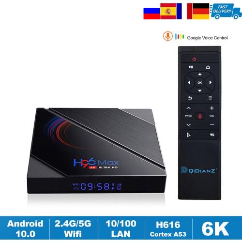 H96 MAX Allwinner H616 Android 10.0 Smart TV Box 2.4G/5G Wifi BT 4.0 6K 3D Mini Media Player H96MAX Set Top Box 2GB 4GB VS HK1