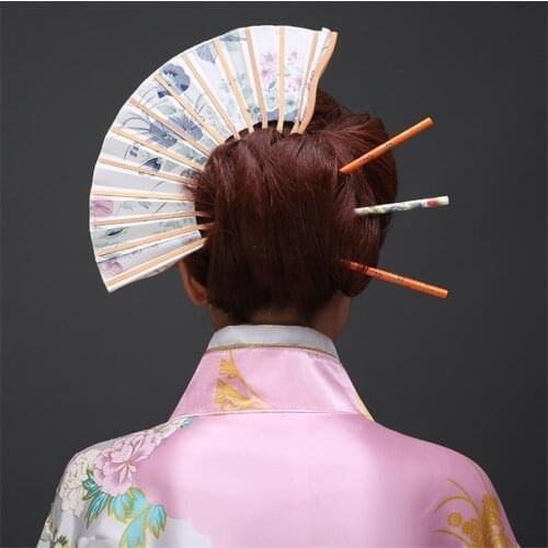 1 pcs Japanese Style Traditional Hair Decor Fan Hair Stick for Kimono Cosplay Costume Accessories Hairpin for Women Girl Gift