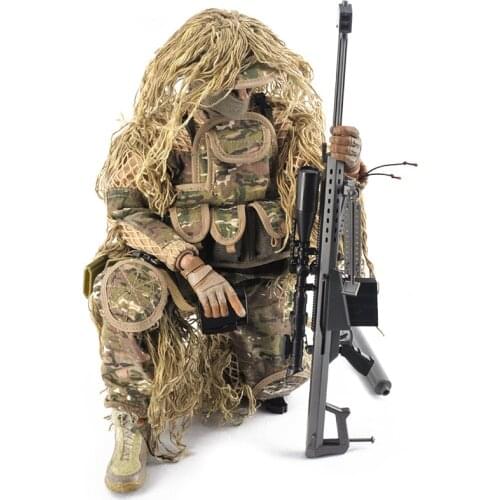 1:6 30cm 12 inches Realistic soldier Jungle Sniper with Barrett military model Toy Lancer Accessories collection gift tool toy