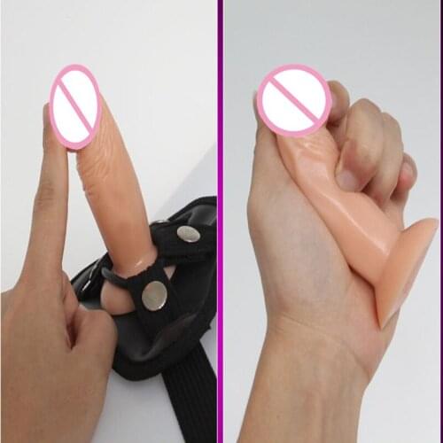 11*3.5CM Strap on small Dildos with Pants Realistic Anal Dildo Harness Strapons Fake Penis for Lesbian Se
