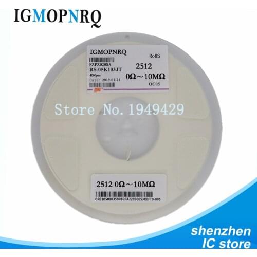 4000pcs/lot 2512 1% SMD Resistor 2512 0.01R-0.091R 0.1R-0.91R 0R 1R-10M 1% resistor in reel 2512 chip fixed resistor