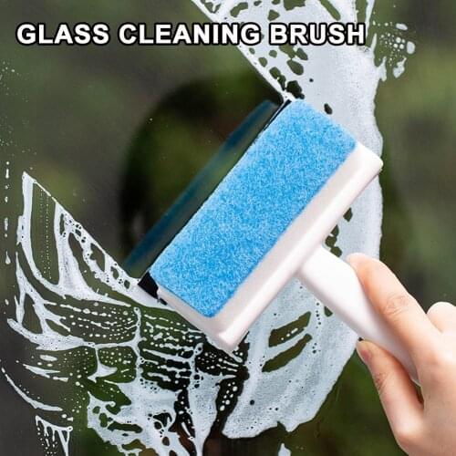 Glass Cleaning Tools 2 in 1 Glass Wiper Cleaning Brush Mirror Grout Tile Cleaner Washing Scraper for Home Bathroom Car Window