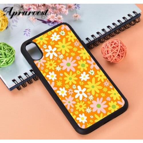 Aprarvest Flower Power Pattern Silicone Rubber Phone Case Cover For iPhone 6 6S 7 8 PLUS X XS XR 11 12 MINI PRO MAX