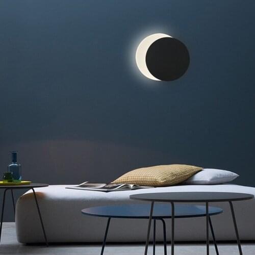 Modern Led Wall Lamp Creative Solar Eclipse Wall Light For Living Room Bathroom Nordic Home Decor Bedroom Bedside Light Fixtures