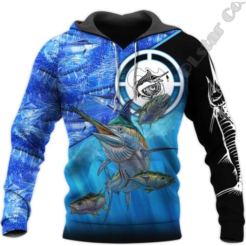 PLstar Cosmos Tuna MaHi Marlin NewFashion Fishing Fisher Animal Funny Tracksuit Pullover Harajuku 3DPrint Men/Women Hoodies T-5