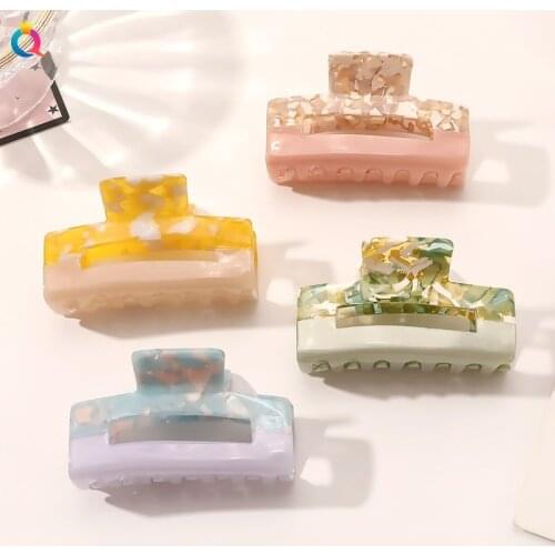 The new Korean ins acetate color matching hairpin simple hollowed-out hair clip hair clip Claw clip hair accessories female