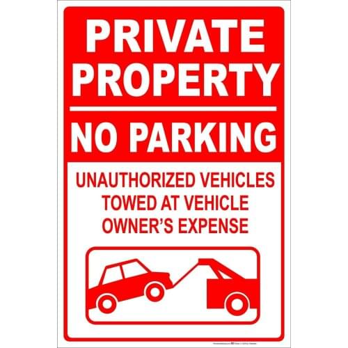 Private Property Is Forbidden To Park and Drag Car Sticker Windshield Motorcycle Decal High Quality Vinyl Cover Waterproof PVC