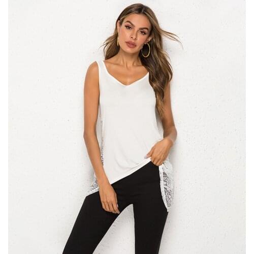 Women Running Vest Summer Irregular Top 2020 Women Sexy V Neck Basic Vest Womens Casual Sports Vest For Femme