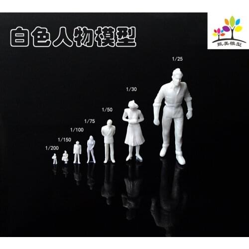 1/50-1/200 ABS Model Miniature White Figures Architectural Model Human Model ABS Plastic People