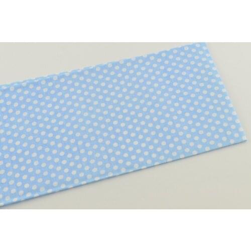 1 piece dots designs 50cmx50cm sewing quitling patchwork home textile bedding light blue cotton fabric pre-cut fat quarter