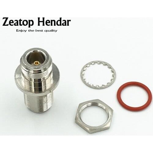 1Pcs Brass N Female Plug to N Female Jack N Bulkhead Panel Mount Connector Nickel Plating Wire Connector High Quality