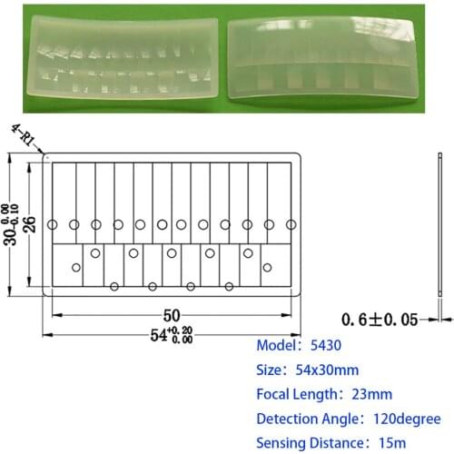 1PCS Optical HDPE Fresnel Lens Human Body Infrared Induction PIR Lens Focal Length 25mm 23mm Far Sensing Distance15m 16m