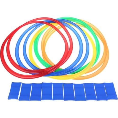 10 Pcs Hopscotch Ring Game Toys for Kids PE Teaching Aid Sport Toy Sensory Integration Training Play Set for Preschool Children