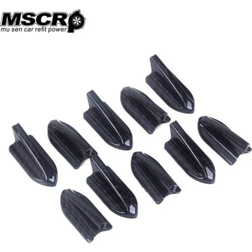 10pcs Universal Carbon Fiber EVO-Style PP Roof Shark Fins Spoiler Wing Kit Vortex Generator Car Styling MSCRP-YX01336