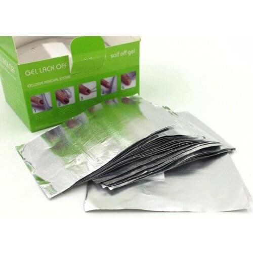 100pcs/bag Foil Paper with cutton uv gel nail polish remover wraps Easy cleaner Nails Care tools