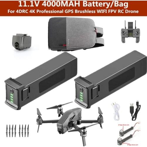 11.1V 4000MAH battery Drone Bag For 4DRC 4K Professional GPS Brushless WIFI FPV RC Drone Spare parts battery