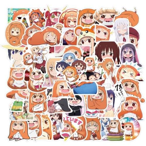 50pcs Cartoon Anime Dry Stuff Girl Small Buried Graffiti Stickers PVC Decoration Computer Trunk Motorcycle Stickers