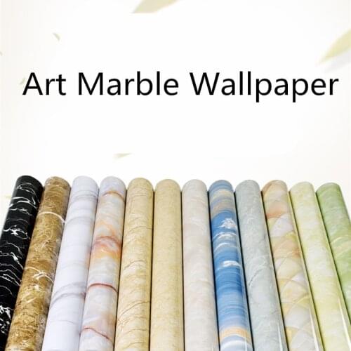60cm*5m Thick Waterproof PVC Imitation Marble Pattern Wall Tile Stickers Kitchen Countertop Table Furniture Cupboard Home Decor