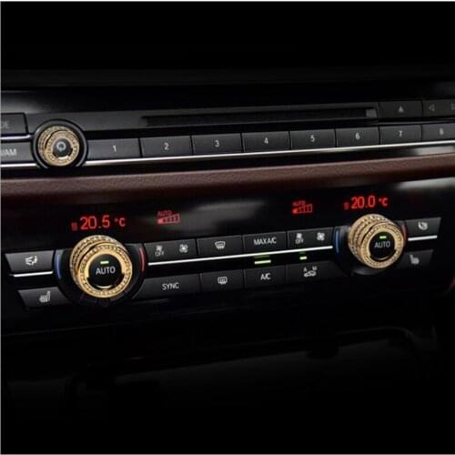 Car-Stying Air Conditioning Knobs Audio Circle Cover Ring For BMW 5 6 7 Series 5GT X5 X6 M5 M6 X5M X6M F10 F18 F11 F07 F15 F16
