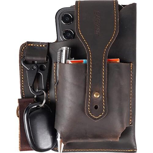 Building mobile phone holster, artificial leather mobile phone holster, suitable for belts, leather mobile phone pockets